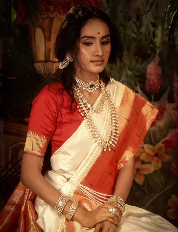 Champagne Gold Tissue Handcrafted Saree